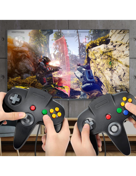 Controlador USB N64 FISUPER para PC y Raspberry Pi - Negro