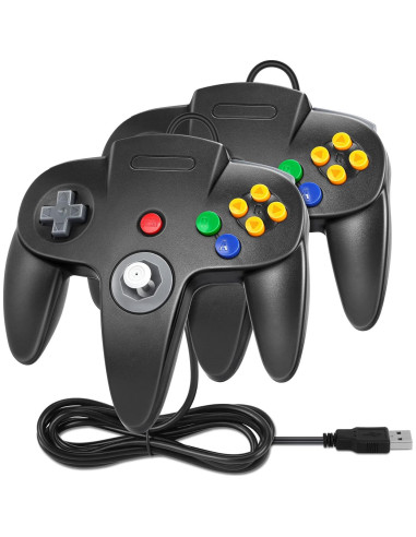 Controlador USB N64 FISUPER para PC y Raspberry Pi - Negro