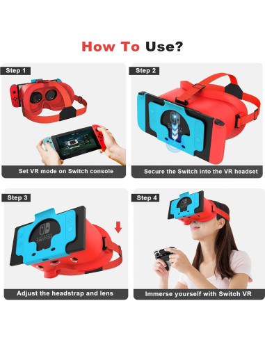 Auriculares VR TIMETOP para Nintendo Switch OLED - Lentes HD Ajustables