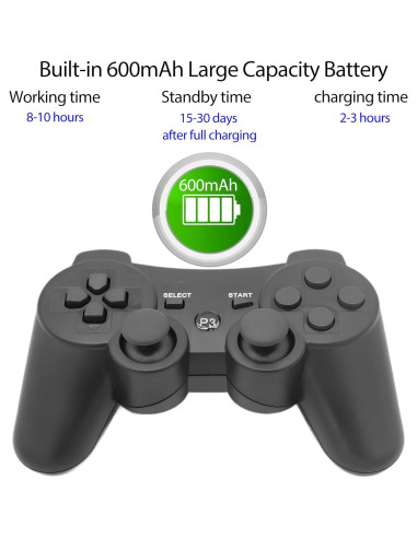 Controlador Inalámbrico Eagolloar para PS3 - Bluetooth Recargable