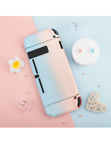 Funda Protectora Brillante FANPL para Nintendo Switch Rosa y Azul