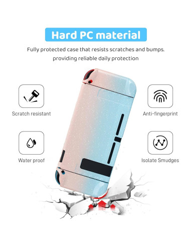 Funda Protectora Brillante FANPL para Nintendo Switch Rosa y Azul