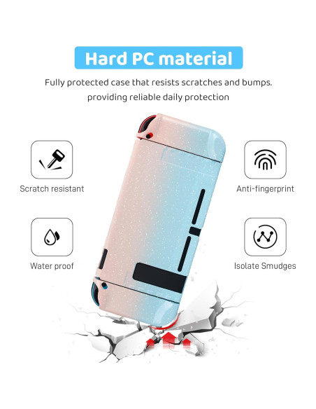 Funda Protectora Brillante FANPL para Nintendo Switch Rosa y Azul