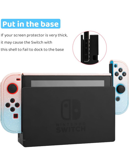 Funda Protectora Brillante FANPL para Nintendo Switch Rosa y Azul