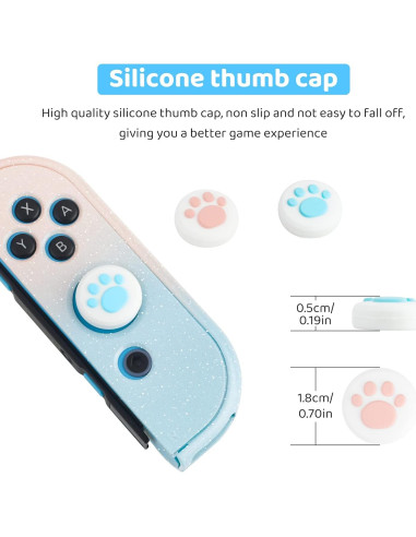 Funda Protectora Brillante FANPL para Nintendo Switch Rosa y Azul