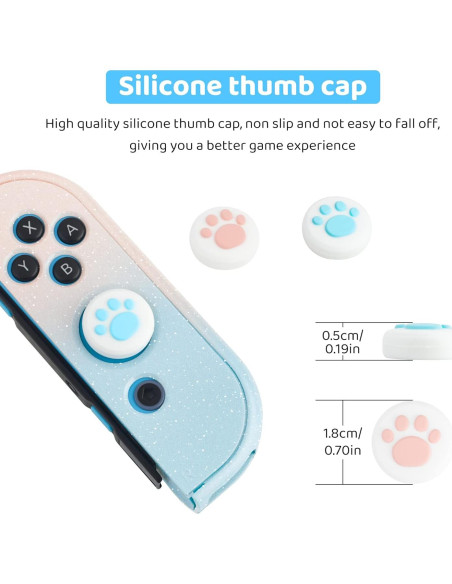 Funda Protectora Brillante FANPL para Nintendo Switch Rosa y Azul