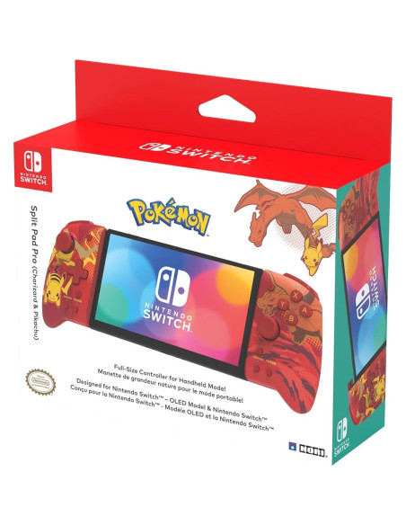 Controlador Split Pad Pro HORI para Nintendo Switch - Pikachu y Charizard - Ergonómico Controlador Split Pad Pro HORI para Nintendo Switch - Pikachu y Charizard - Ergonómico