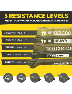 Bandas de Resistencia Tribe Lifting - Juego de 5 Bandas 2
