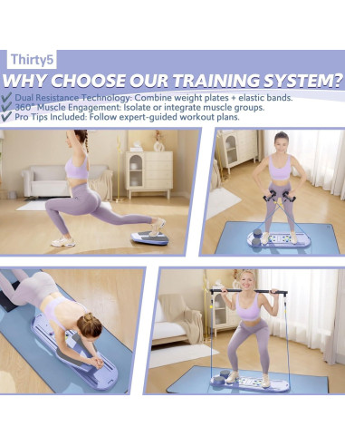 Tabla de Pilates Thirty5 - Reformer Multifuncional 4kg