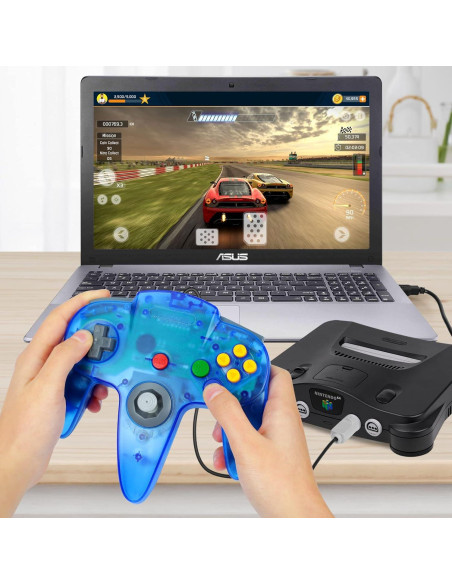 Controlador N64 FISUPER con Cable Azul - Joystick Ergonomico