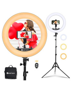 Anillo de Luz LED Yesker 45 cm con Soporte Trípode Ajustable
