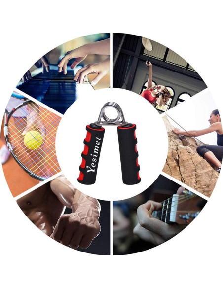 Juego de Fortalecedores de Agarre YESIMET 2 Piezas Rojo