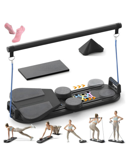 Set de Reformer de Pilates Esne 6-en-1 Plegable con Bandas Set de Reformer de Pilates Esne 6-en-1 Plegable con Bandas