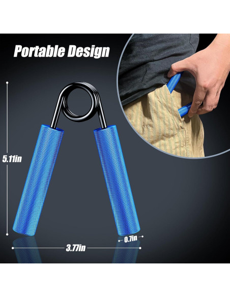 Entrenador de Fuerza de Agarre ZEAGUS 4 Pack 22-90 kg