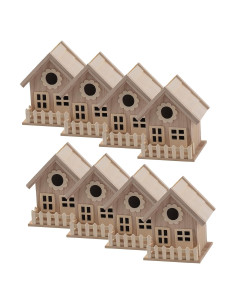 Casa de pájaros de madera sin terminar Make Market 16cm - Paquete de 8