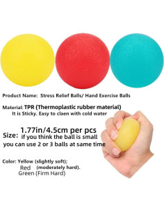 3 Pelotas de Estrés FMELAH para Ejercicio de Mano 2