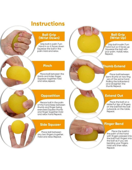 3 Pelotas de Estrés FMELAH para Ejercicio de Mano