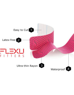 Cinta de Kinesiología FlexU Rosa - 60 tiras 5x25 cm 2