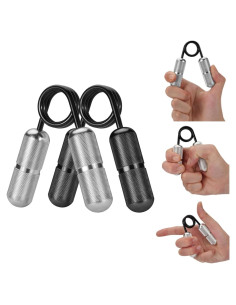 Entrenador de Fuerza de Agarre LOQATIDIS - 2PCS Negro y Plata