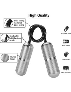 Entrenador de Fuerza de Agarre LOQATIDIS - 2PCS Negro y Plata 2