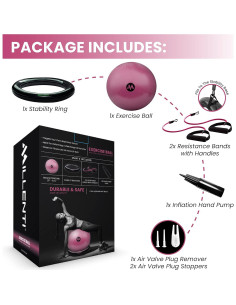Silla de Pelota de Ejercicio Millenti 65cm Rosa con Bandas 2