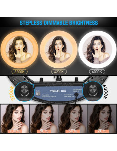 Anillo de Luz LED Yesker 45 cm con Soporte Trípode Ajustable 2