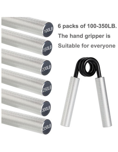 Entrenador de Fuerza de Agarre MARCHMARS 6 Paquetes 45-158kg