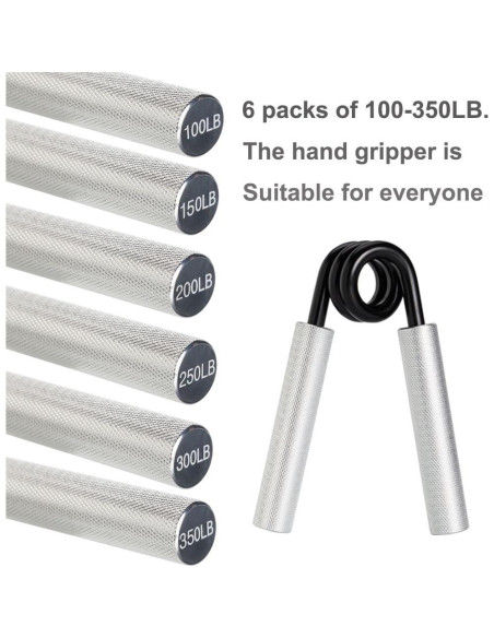 Entrenador de Fuerza de Agarre MARCHMARS 6 Paquetes 45-158kg Entrenador de Fuerza de Agarre MARCHMARS 6 Paquetes 45-158kg