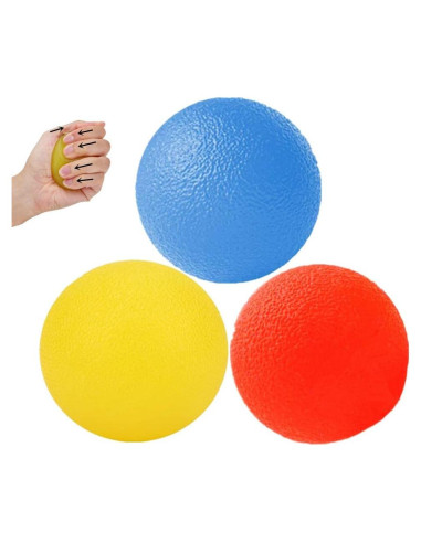 Set de 3 Pelotas Antiestrés FMELAH 4.5cm Resistencia Ajustable