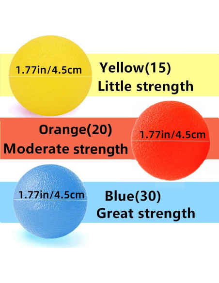 Set de 3 Pelotas Antiestrés FMELAH 4.5cm Resistencia Ajustable