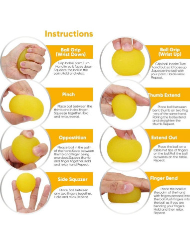 Set de 3 Pelotas Antiestrés FMELAH 4.5cm Resistencia Ajustable