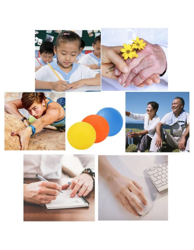 Set de 3 Pelotas Antiestrés FMELAH 4.5cm Resistencia Ajustable