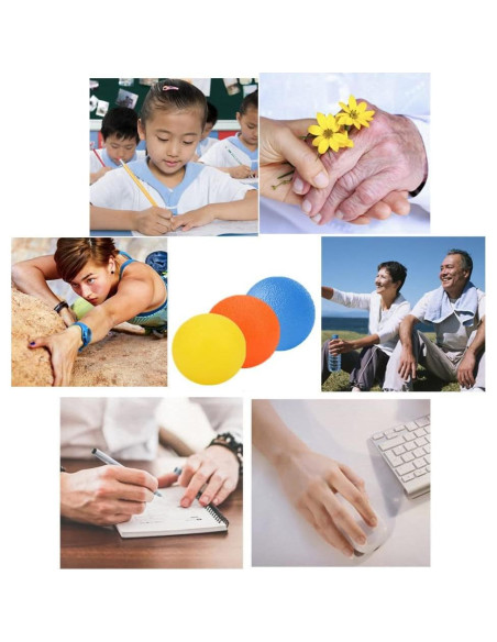 Set de 3 Pelotas Antiestrés FMELAH 4.5cm Resistencia Ajustable