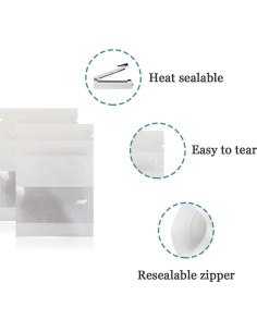 Bolsas de Papel Kraft Reutilizables FERENLI 100 Pcs 7x9cm 2