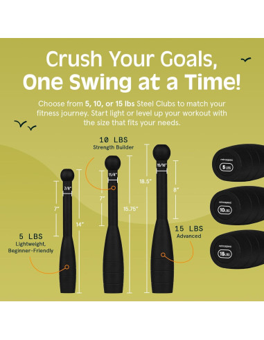 Club de Acero Retrospec 10 lb (4.54kg) Entrenamiento Fuerza