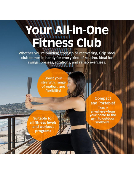 Club de Acero Retrospec 10 lb (4.54kg) Entrenamiento Fuerza