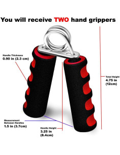 Agarradores de Mano Fitness Maniac Rojo - Fortalecedor de Agarre 2