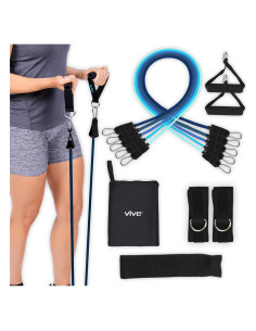 Bandas de Resistencia Vive 11 Pcs con Mangos y Anclaje - 31.75 kg