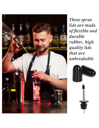 200 Tapas de Goma para Vertedores de Licor Gtziqa 7.5mm