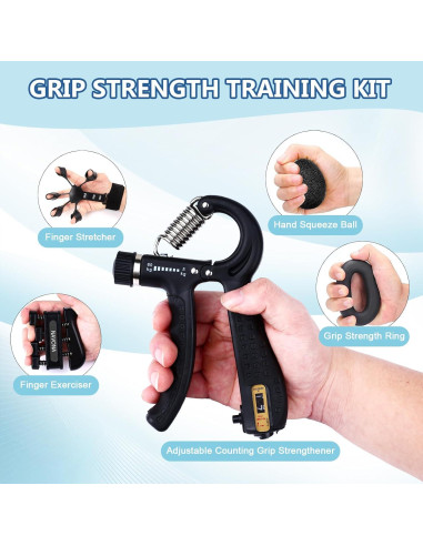 Kit de Ejercitadores de Agarre Navona 10 Piezas
