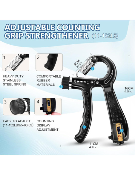 Kit de Ejercitadores de Agarre Navona 10 Piezas