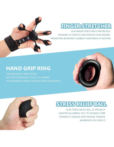 Kit de Ejercitadores de Agarre Navona 10 Piezas