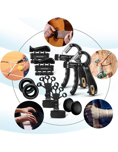 Kit de Ejercitadores de Agarre Navona 10 Piezas