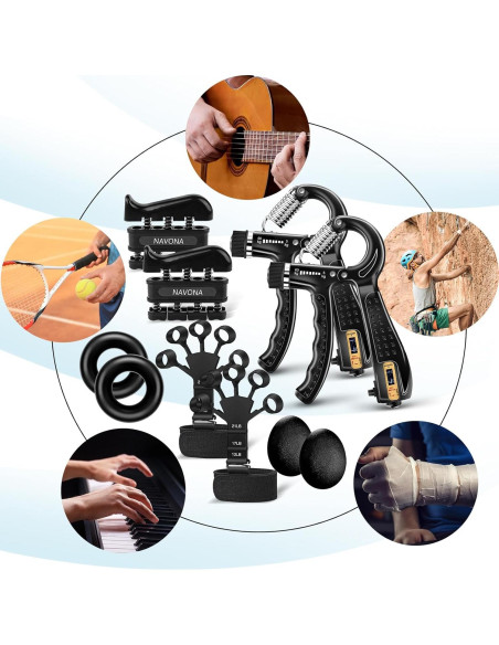 Kit de Ejercitadores de Agarre Navona 10 Piezas