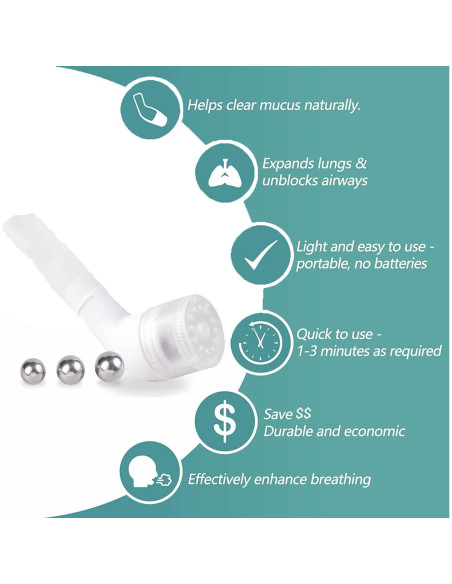 Entrenador de Respiración BOKANG con Válvula Flutter y 3 Pelotas Entrenador de Respiración BOKANG con Válvula Flutter y 3 Pelotas