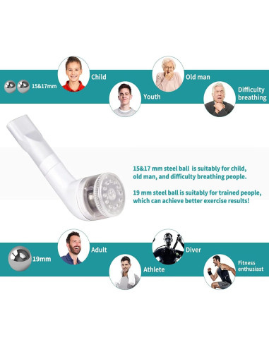 Entrenador de Respiración BOKANG con Válvula Flutter y 3 Pelotas