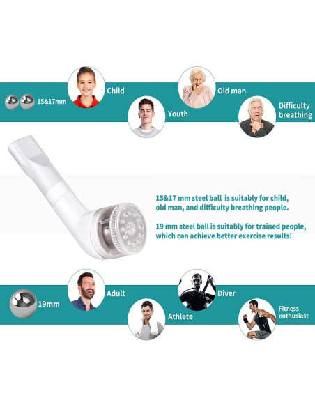 Entrenador de Respiración BOKANG con Válvula Flutter y 3 Pelotas Entrenador de Respiración BOKANG con Válvula Flutter y 3 Pelotas