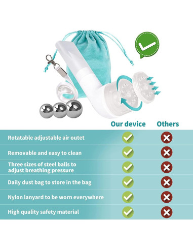 Entrenador de Respiración BOKANG con Válvula Flutter y 3 Pelotas