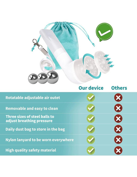Entrenador de Respiración BOKANG con Válvula Flutter y 3 Pelotas Entrenador de Respiración BOKANG con Válvula Flutter y 3 Pelotas