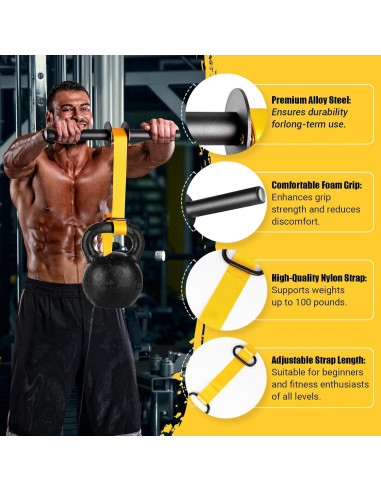 Fortalecedor de Antebrazo AJKPL con Rodillo de Muñeca 110/130 cm